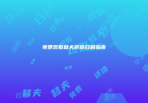 免费观看替夫还债日剧指南