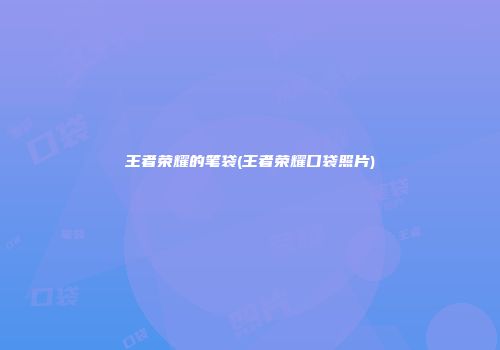 王者荣耀的笔袋(王者荣耀口袋照片)