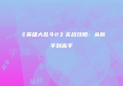 《英雄大乱斗2》实战攻略：从新手到高手
