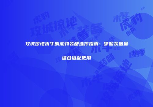 攻城掠地木牛的虎豹装备选择指南：哪些装备最适合搭配使用