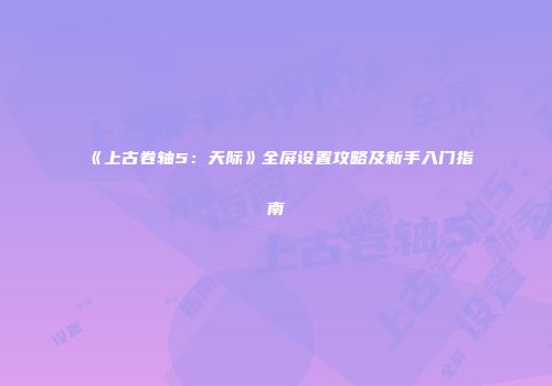 《上古卷轴5：天际》全屏设置攻略及新手入门指南