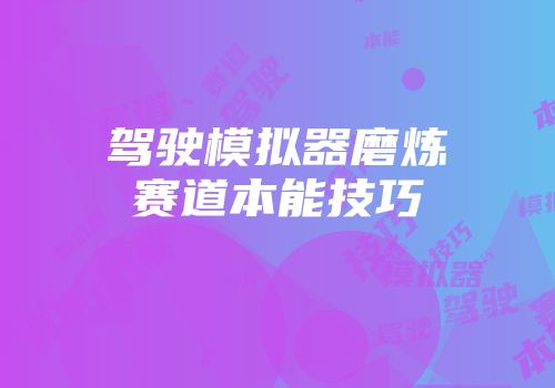 驾驶模拟器磨炼赛道本能技巧