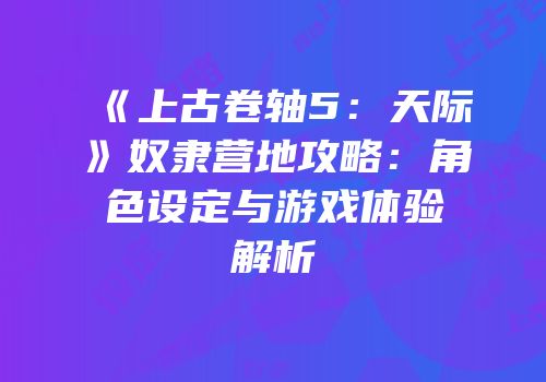 《上古卷轴5：天际》奴隶营地攻略：角色设定与游戏体验解析