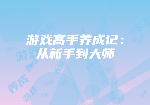 游戏高手养成记：从新手到大师