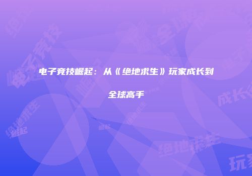 电子竞技崛起：从《绝地求生》玩家成长到全球高手
