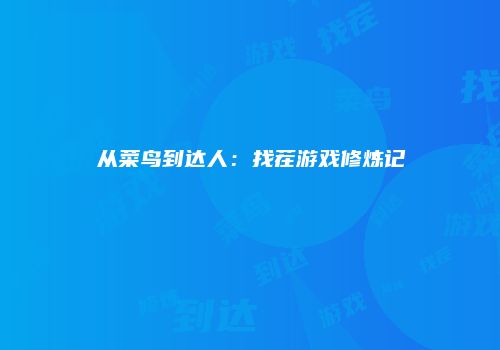 从菜鸟到达人：找茬游戏修炼记