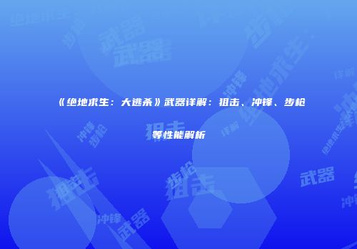 《绝地求生：大逃杀》武器详解：狙击、冲锋、步枪等性能解析