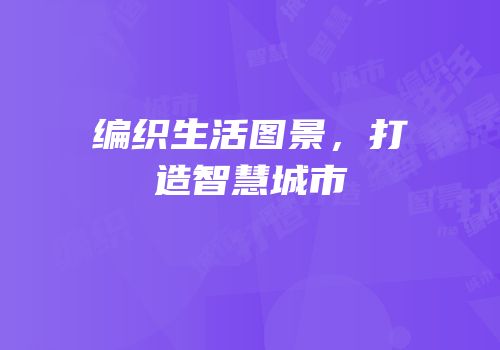 编织生活图景，打造智慧城市