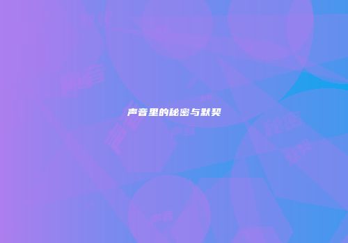 声音里的秘密与默契