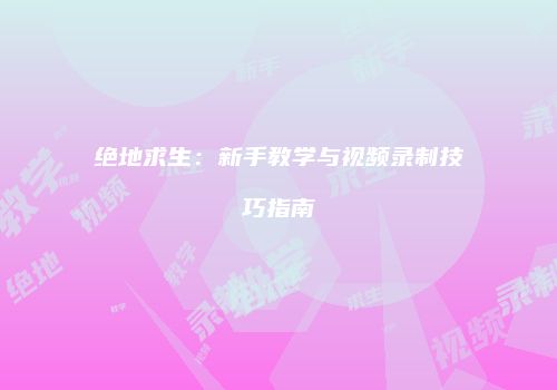 绝地求生：新手教学与视频录制技巧指南