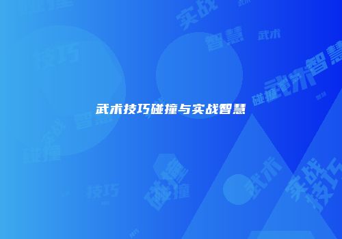 武术技巧碰撞与实战智慧
