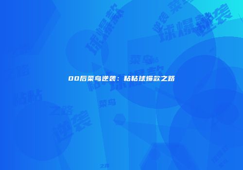 00后菜鸟逆袭：粘粘球爆款之路
