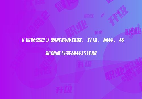 《冒险岛2》刺客职业攻略：升级、属性、技能加点与实战技巧详解