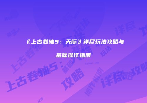 《上古卷轴5：天际》详尽玩法攻略与基础操作指南