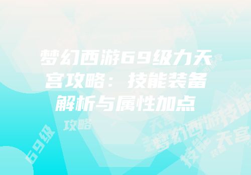 梦幻西游69级力天宫攻略：技能装备解析与属性加点