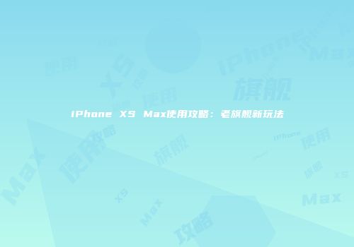 iPhone XS Max使用攻略：老旗舰新玩法