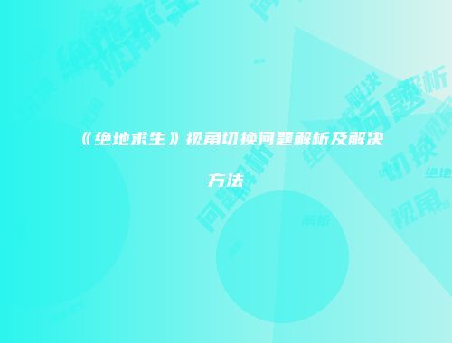 《绝地求生》视角切换问题解析及解决方法