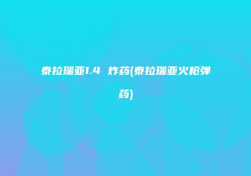 泰拉瑞亚1.4 炸药(泰拉瑞亚火枪弹药)