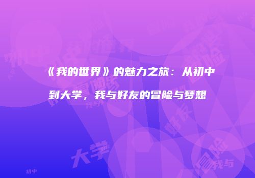 《我的世界》的魅力之旅：从初中到大学，我与好友的冒险与梦想
