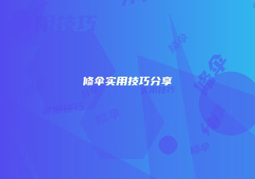 修伞实用技巧分享
