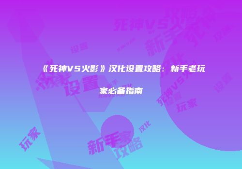 《死神VS火影》汉化设置攻略：新手老玩家必备指南