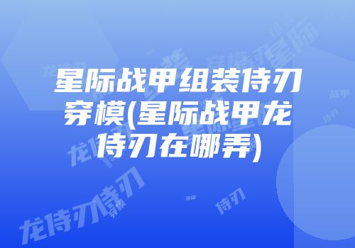 星际战甲组装侍刃穿模(星际战甲龙侍刃在哪弄)