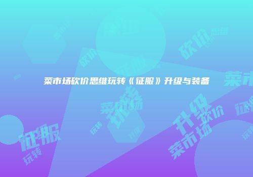 菜市场砍价思维玩转《征服》升级与装备