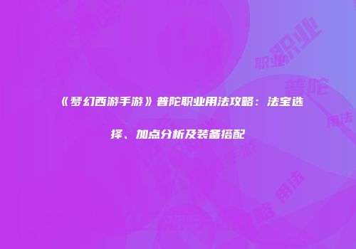《梦幻西游手游》普陀职业用法攻略：法宝选择、加点分析及装备搭配