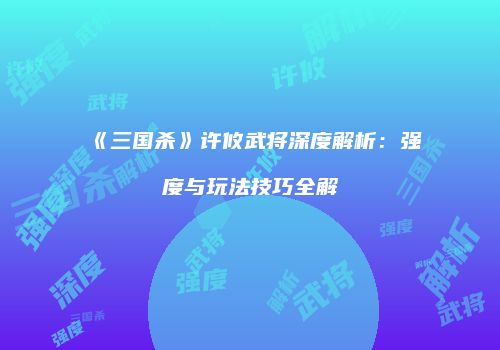 《三国杀》许攸武将深度解析：强度与玩法技巧全解