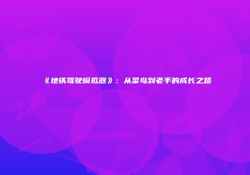 《地铁驾驶模拟器》：从菜鸟到老手的成长之路