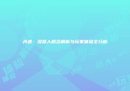 光遇：没路人概念解析与玩家体验全分析