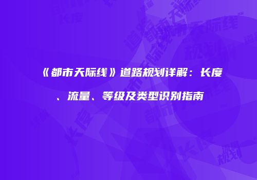 《都市天际线》道路规划详解：长度、流量、等级及类型识别指南