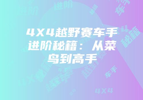 4X4越野赛车手进阶秘籍：从菜鸟到高手