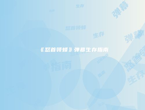 《怒首领蜂》弹幕生存指南