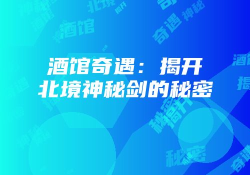酒馆奇遇：揭开北境神秘剑的秘密