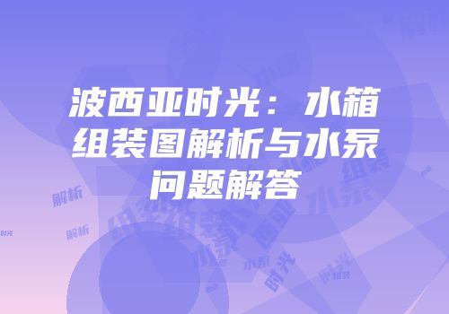 波西亚时光：水箱组装图解析与水泵问题解答