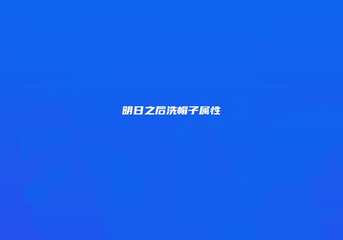 明日之后洗帽子属性