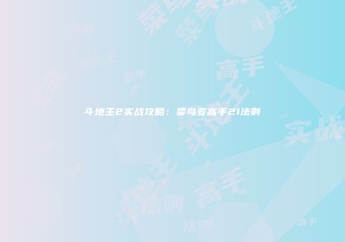 斗地主2实战攻略：菜鸟变高手21法则