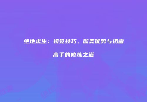 绝地求生：视觉技巧、欧美优势与扔雷高手的修炼之道