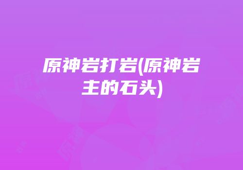 原神岩打岩(原神岩主的石头)