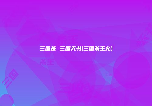 三国杀 三国天书(三国杀王允)