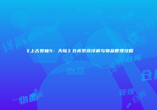 《上古卷轴5：天际》仓库系统详解与物品管理攻略
