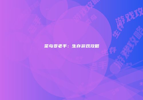 菜鸟变老手：生存游戏攻略