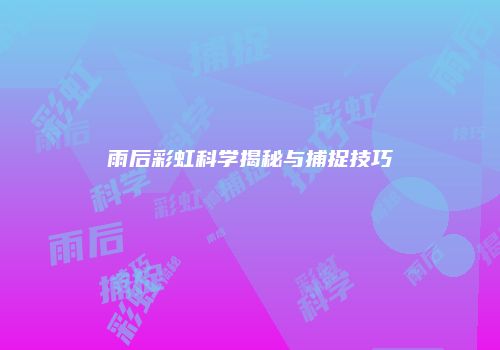 雨后彩虹科学揭秘与捕捉技巧