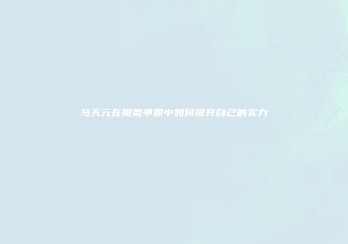 马天元在魔兽争霸中如何提升自己的实力