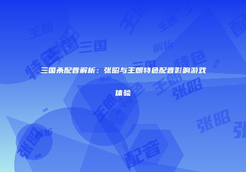 三国杀配音解析：张昭与王朗特色配音影响游戏体验