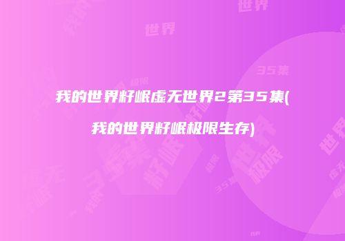我的世界籽岷虚无世界2第35集(我的世界籽岷极限生存)