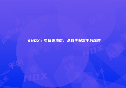 《NOX》老玩家指南：从新手到高手的秘籍
