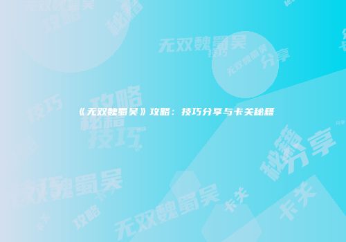 《无双魏蜀吴》攻略：技巧分享与卡关秘籍