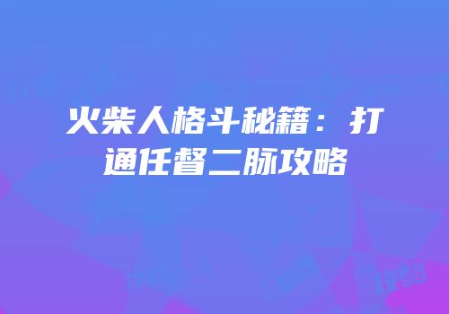 火柴人格斗秘籍：打通任督二脉攻略